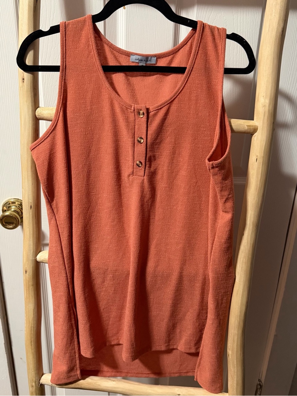 white birch Terracotta Henley Tank Top